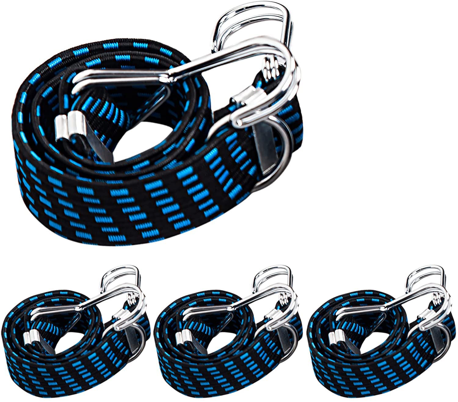 HASTHIP 4Pcs 3.3ft Luggage Strap for Motorcycle Bike with Metal Hooks, High Elasticity Bungee Cord Elastic Rope HASTHIP 4Pcs 3.3ft Luggage Strap for Motorcycle Bike with Metal Hooks, High Elasticity Bungee Cord Elastic Rope